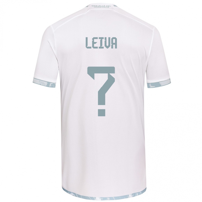 Niño Fútbol Camiseta Sergio Leiva #0 Gris Blanco 2ª Equipación 2024/25 Argentina