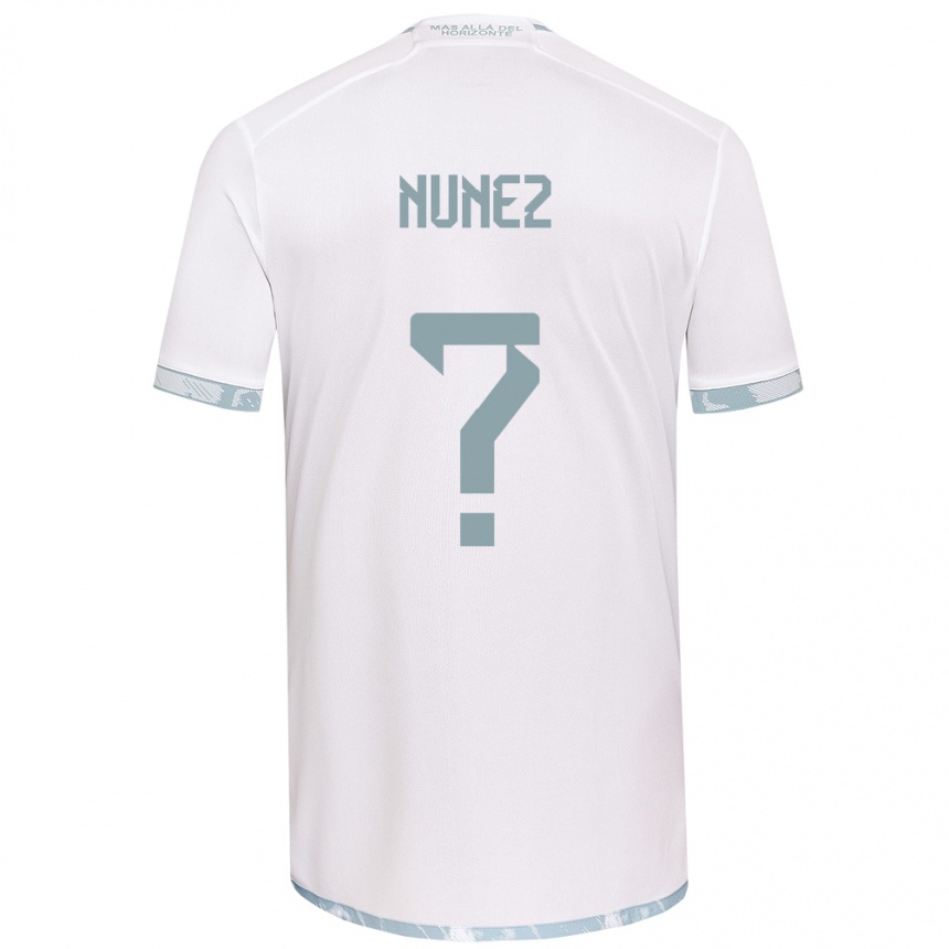 Niño Fútbol Camiseta Renato Nuñez #0 Gris Blanco 2ª Equipación 2024/25 Argentina