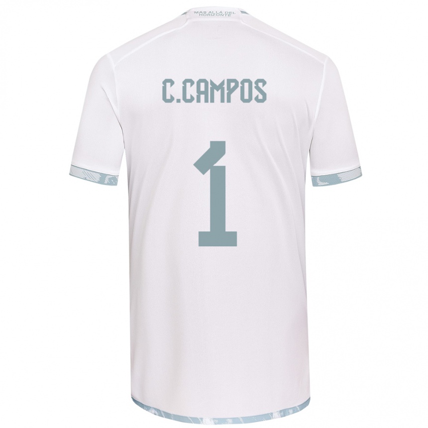 Niño Fútbol Camiseta Cristóbal Campos #1 Gris Blanco 2ª Equipación 2024/25 Argentina