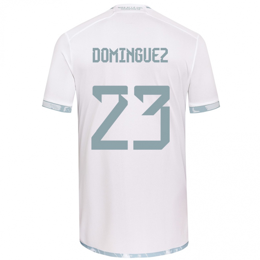 Niño Fútbol Camiseta Nery Domínguez #23 Gris Blanco 2ª Equipación 2024/25 Argentina