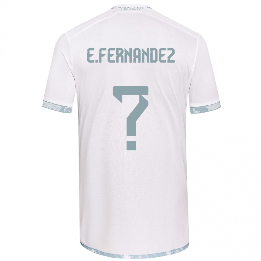 Niño Fútbol Camiseta Enzo Fernández #0 Gris Blanco 2ª Equipación 2024/25 Argentina