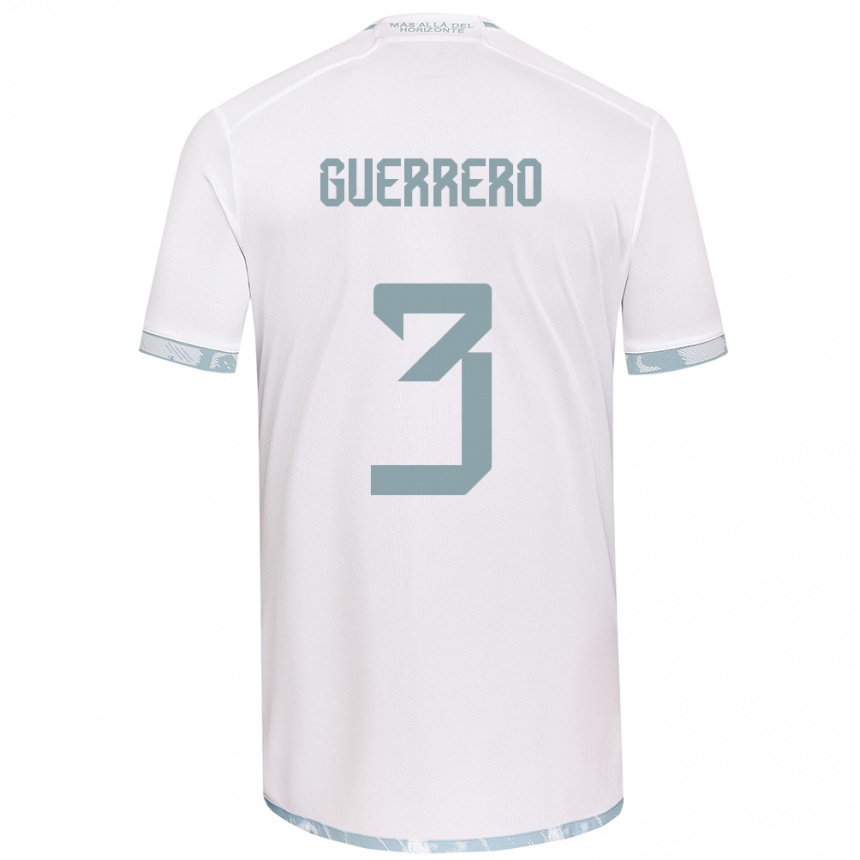 Niño Fútbol Camiseta Carla Guerrero #3 Gris Blanco 2ª Equipación 2024/25 Argentina