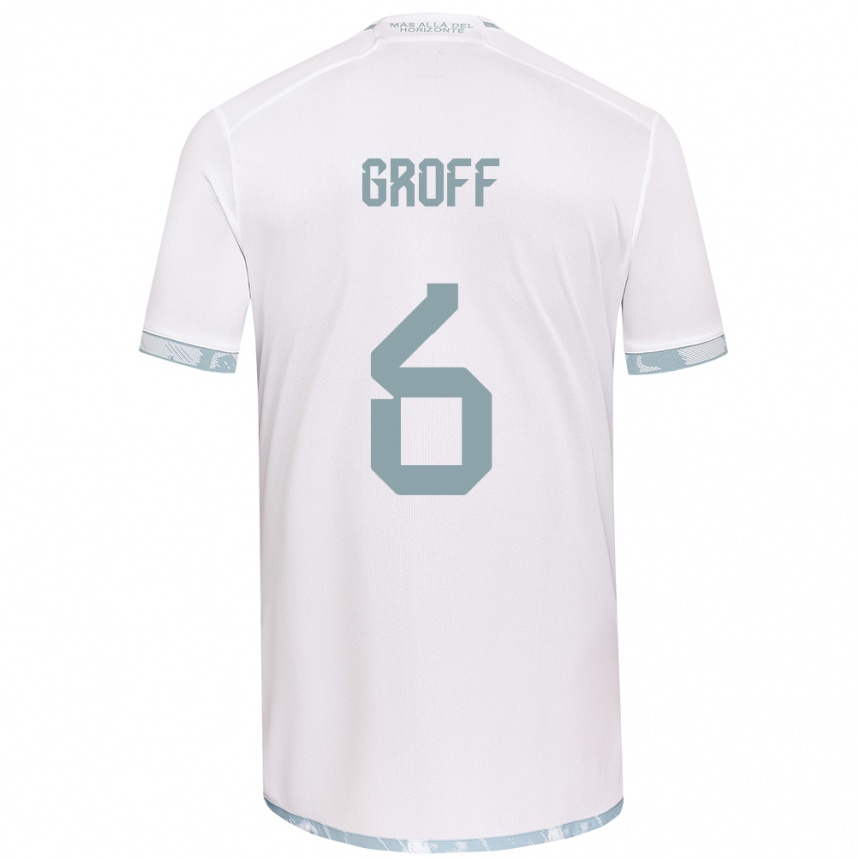 Niño Fútbol Camiseta Llanka Groff #6 Gris Blanco 2ª Equipación 2024/25 Argentina