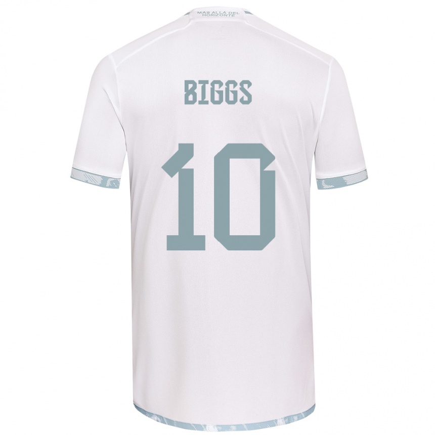 Niño Fútbol Camiseta Nicole Denise Fajre Biggs #10 Gris Blanco 2ª Equipación 2024/25 Argentina