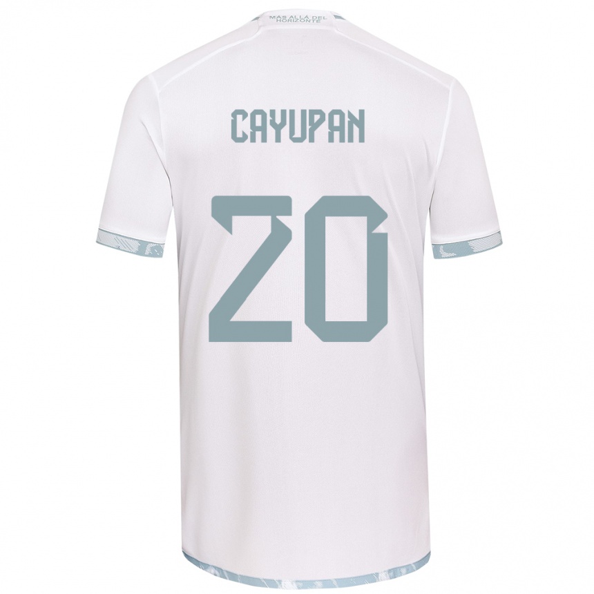 Niño Fútbol Camiseta Natalia Cayupán #20 Gris Blanco 2ª Equipación 2024/25 Argentina