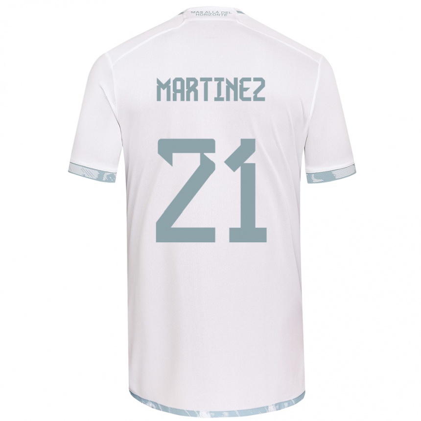 Niño Fútbol Camiseta Maria Martínez #21 Gris Blanco 2ª Equipación 2024/25 Argentina