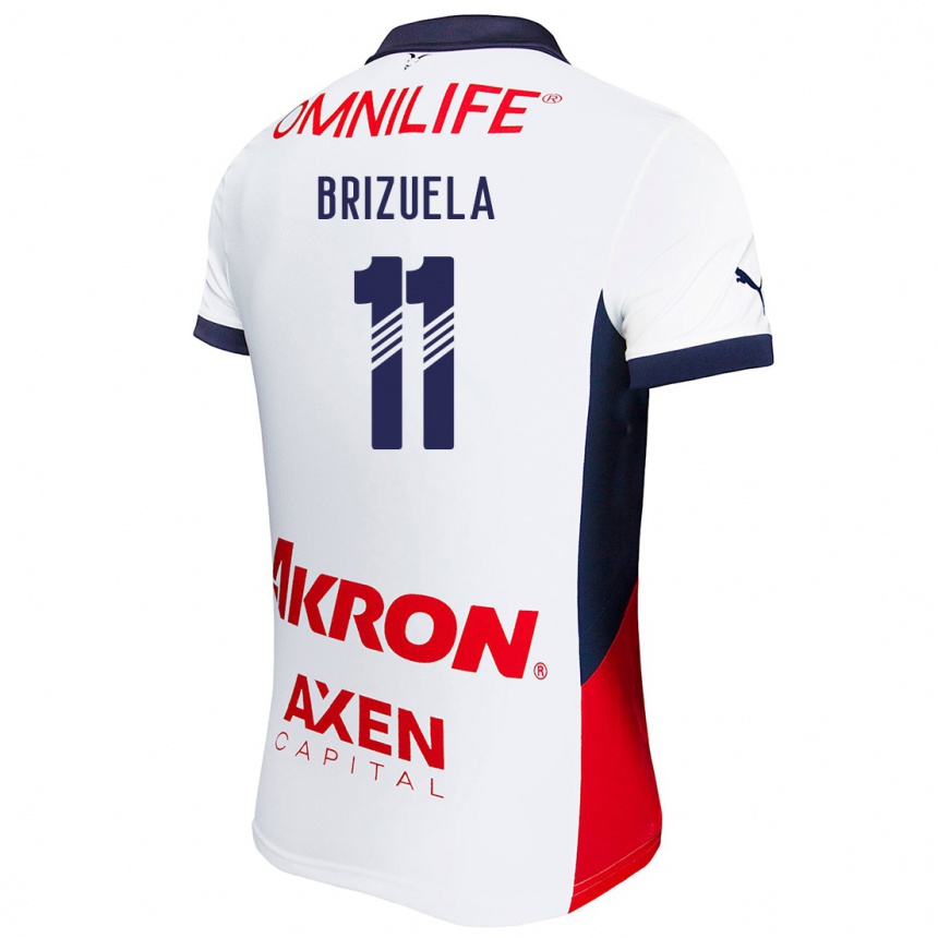 Niño Fútbol Camiseta Isaác Brizuela #11 Blanco Rojo Azul 2ª Equipación 2024/25 Argentina