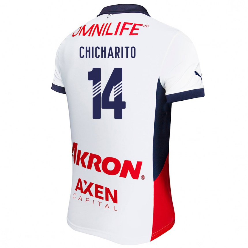 Niño Fútbol Camiseta Chicharito #14 Blanco Rojo Azul 2ª Equipación 2024/25 Argentina