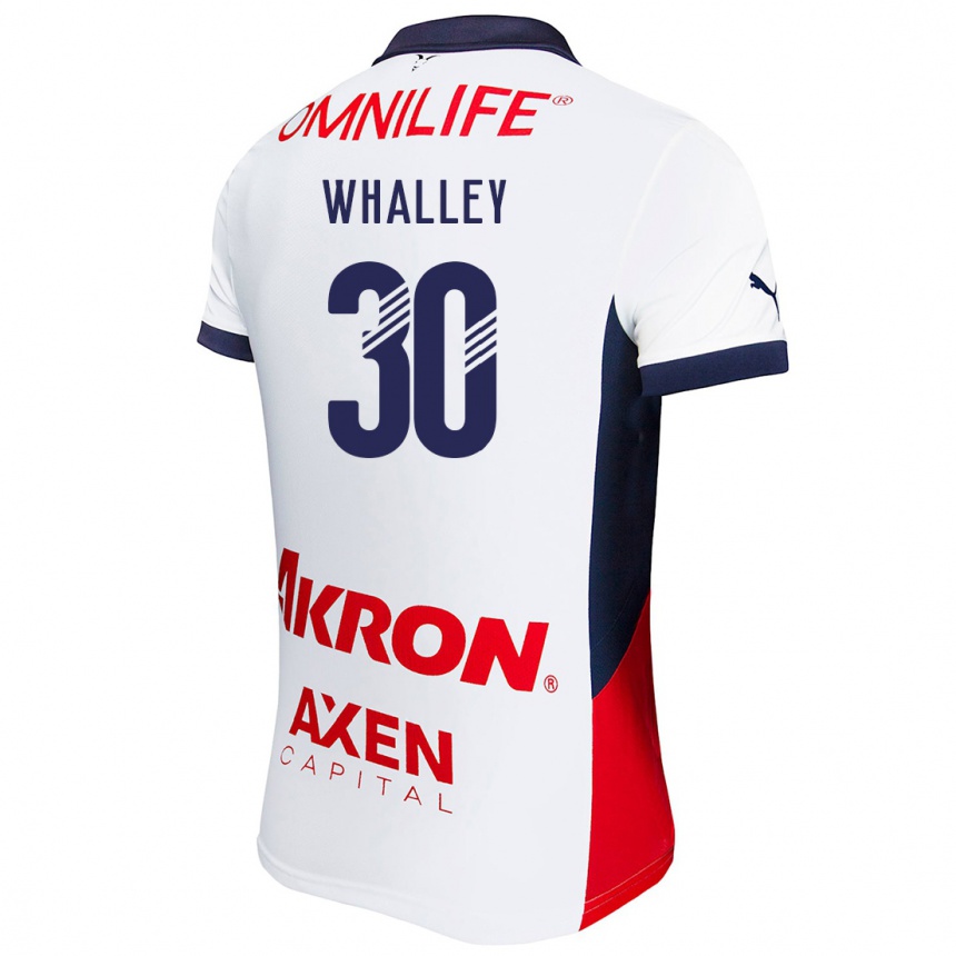 Niño Fútbol Camiseta Óscar Whalley #30 Blanco Rojo Azul 2ª Equipación 2024/25 Argentina