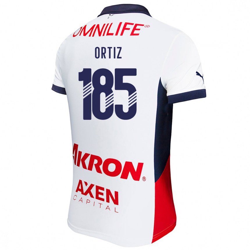 Niño Fútbol Camiseta Gibrán Ortiz #185 Blanco Rojo Azul 2ª Equipación 2024/25 Argentina