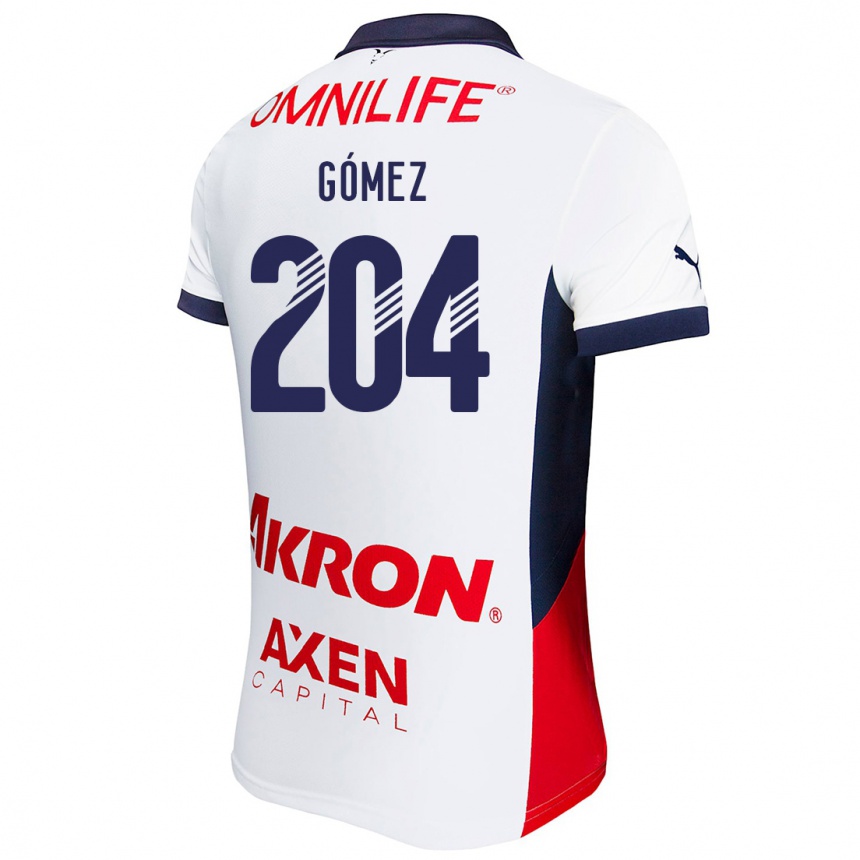 Niño Fútbol Camiseta Luis Gómez #204 Blanco Rojo Azul 2ª Equipación 2024/25 Argentina