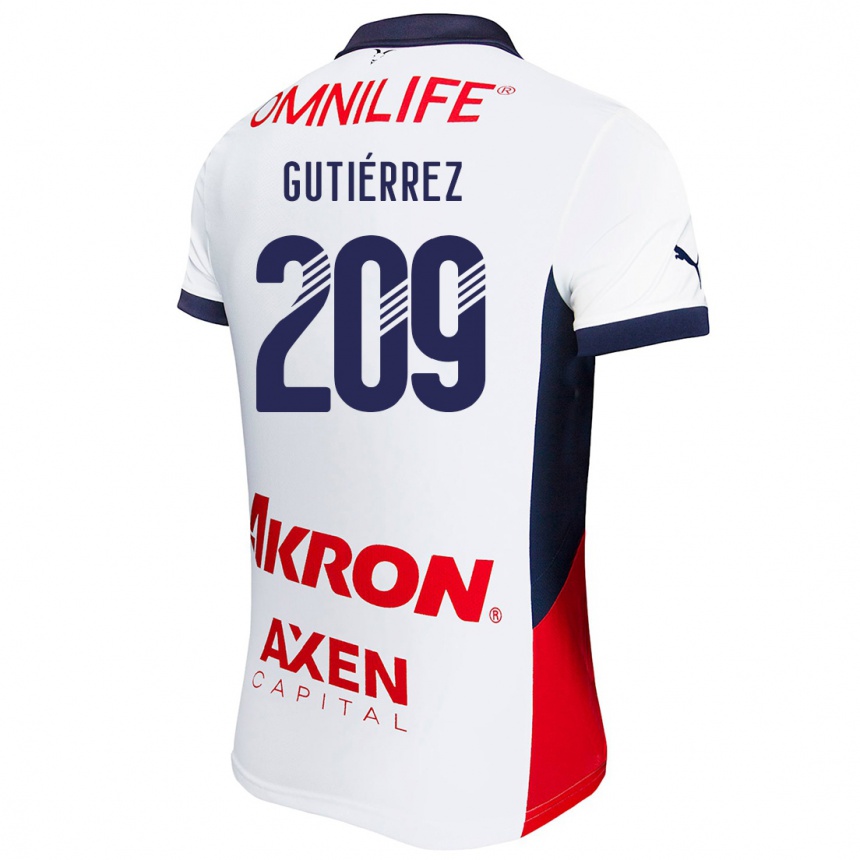 Niño Fútbol Camiseta Edgar Gutiérrez #209 Blanco Rojo Azul 2ª Equipación 2024/25 Argentina