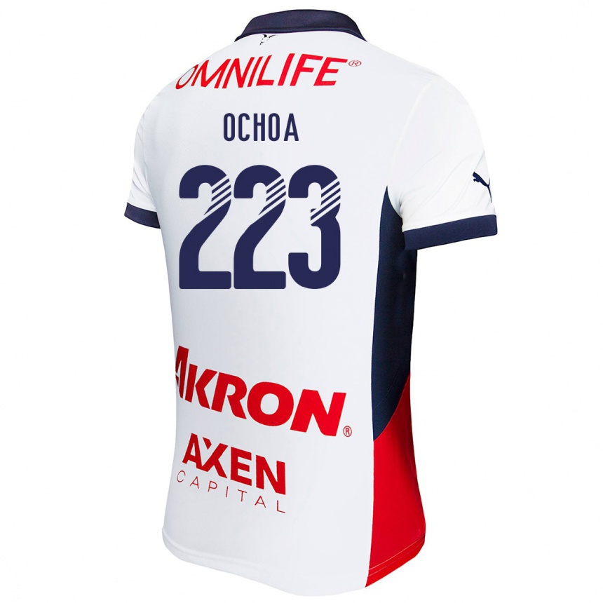 Niño Fútbol Camiseta Diego Ochoa #223 Blanco Rojo Azul 2ª Equipación 2024/25 Argentina