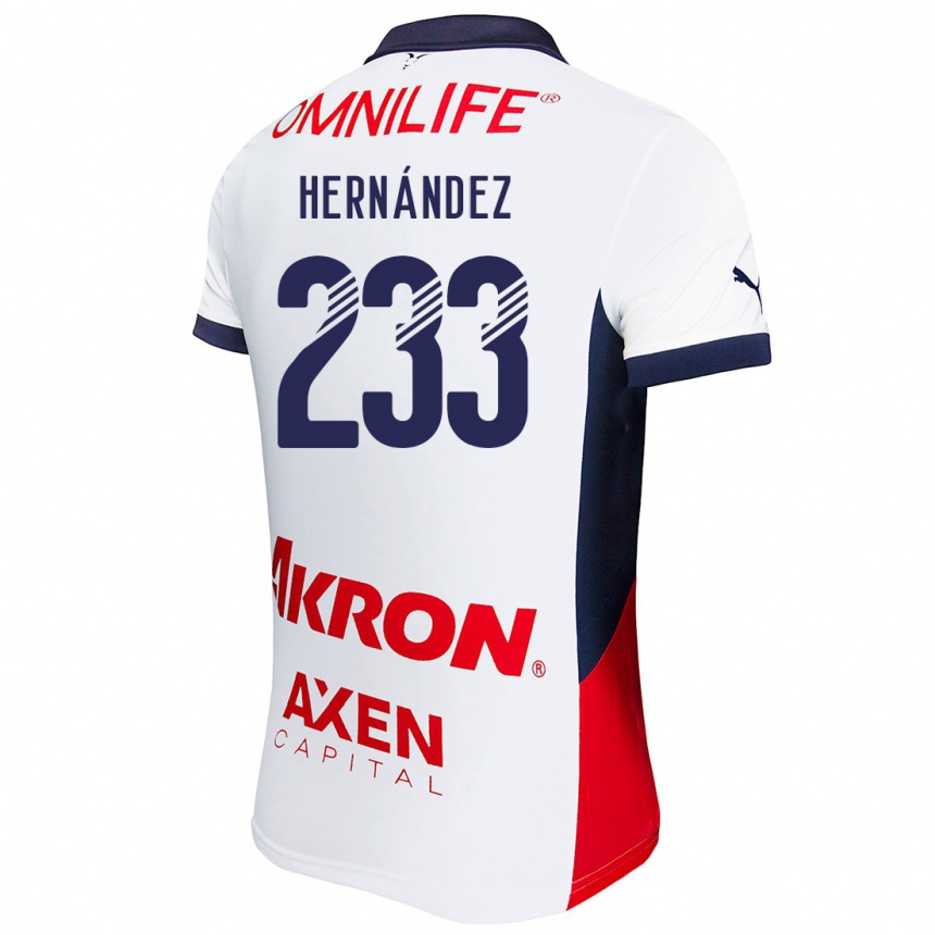 Niño Fútbol Camiseta Zinedine Hernández #233 Blanco Rojo Azul 2ª Equipación 2024/25 Argentina