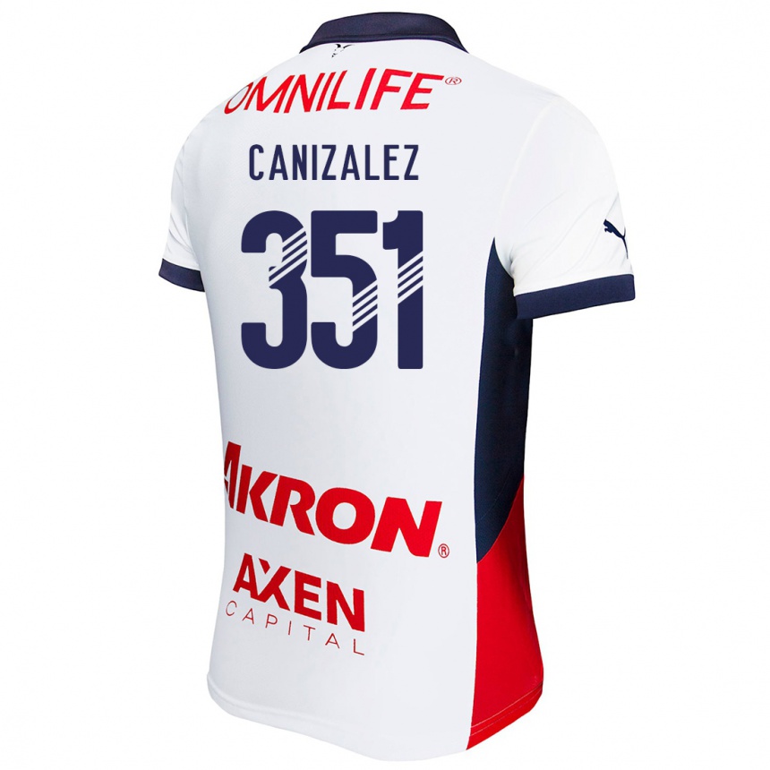 Niño Fútbol Camiseta Djorkaeff Canizalez #351 Blanco Rojo Azul 2ª Equipación 2024/25 Argentina