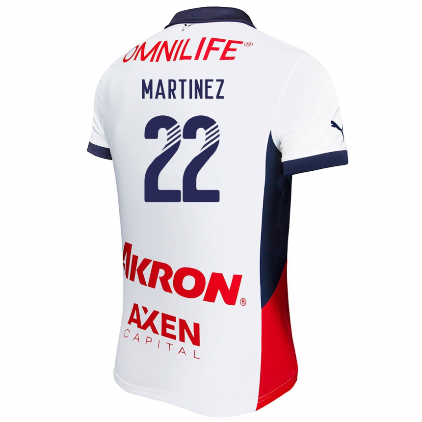 Niño Fútbol Camiseta Karla Martínez #22 Blanco Rojo Azul 2ª Equipación 2024/25 Argentina