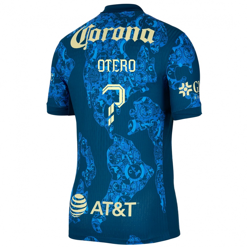 Niño Fútbol Camiseta Juan Otero #0 Azul Amarillo 2ª Equipación 2024/25 Argentina