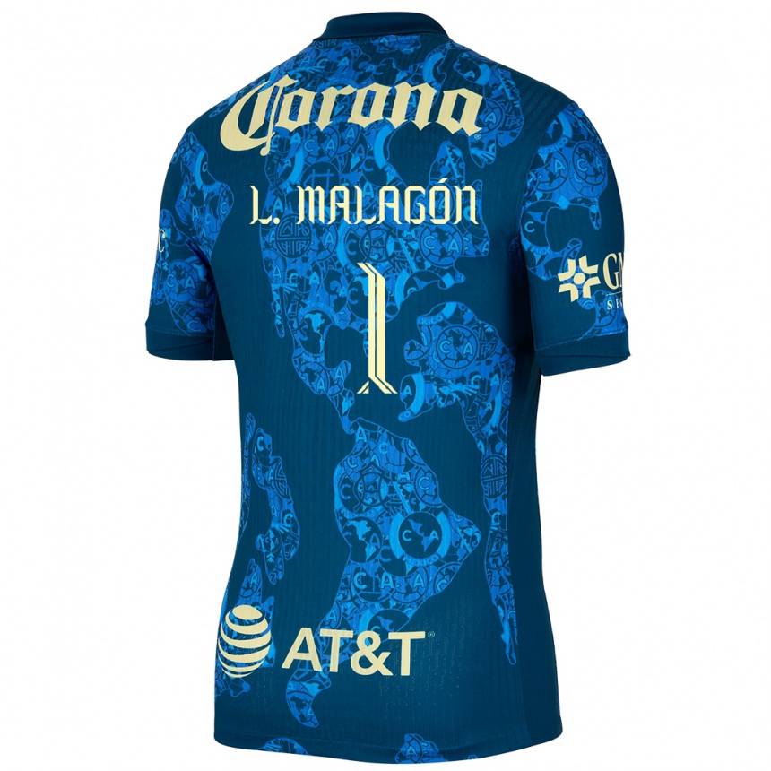 Niño Fútbol Camiseta Luis Malagón #1 Azul Amarillo 2ª Equipación 2024/25 Argentina