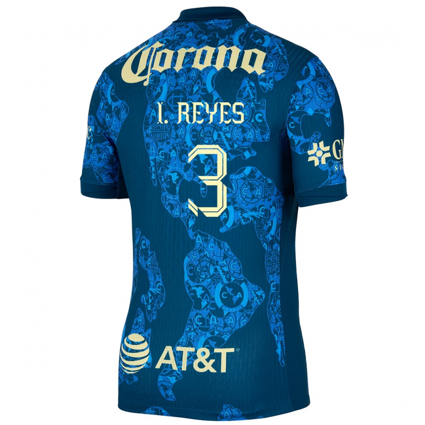 Niño Fútbol Camiseta Israel Reyes #3 Azul Amarillo 2ª Equipación 2024/25 Argentina