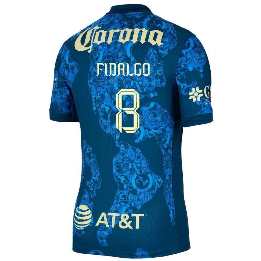 Niño Fútbol Camiseta Álvaro Fidalgo #8 Azul Amarillo 2ª Equipación 2024/25 Argentina