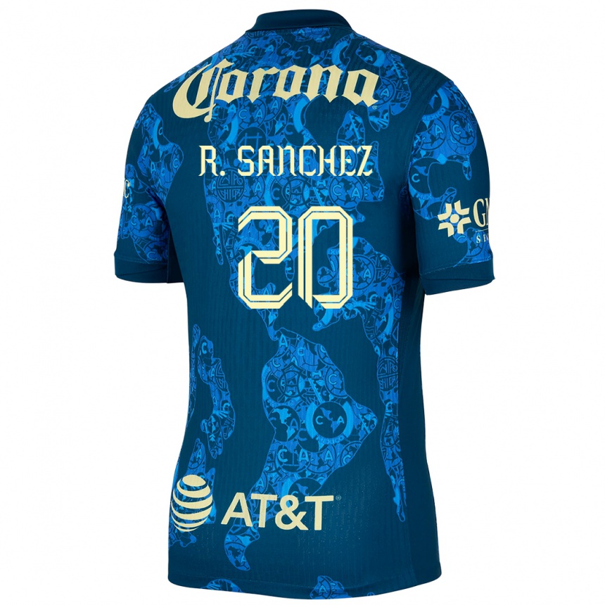 Niño Fútbol Camiseta Richard Sánchez #20 Azul Amarillo 2ª Equipación 2024/25 Argentina