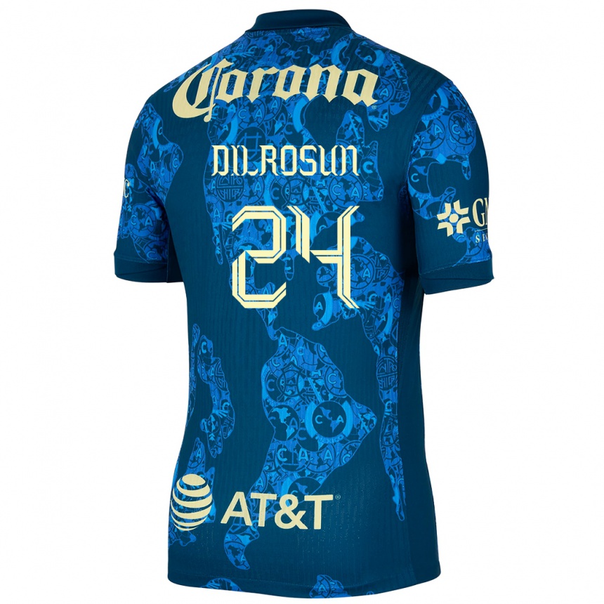 Niño Fútbol Camiseta Javairô Dilrosun #24 Azul Amarillo 2ª Equipación 2024/25 Argentina