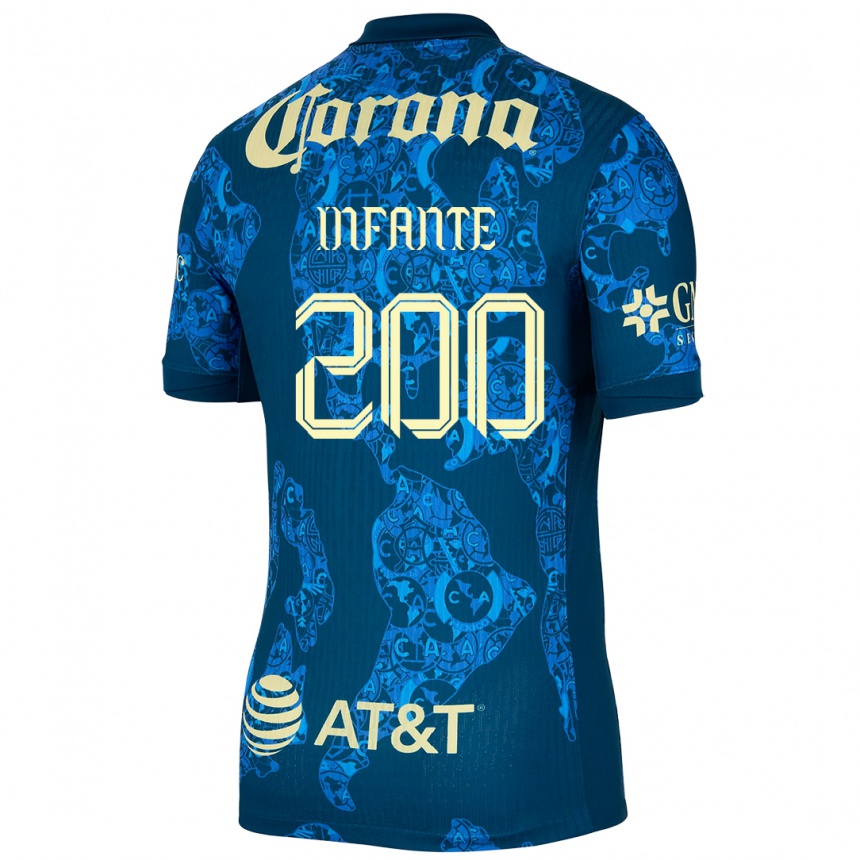 Niño Fútbol Camiseta Armando Infante #200 Azul Amarillo 2ª Equipación 2024/25 Argentina