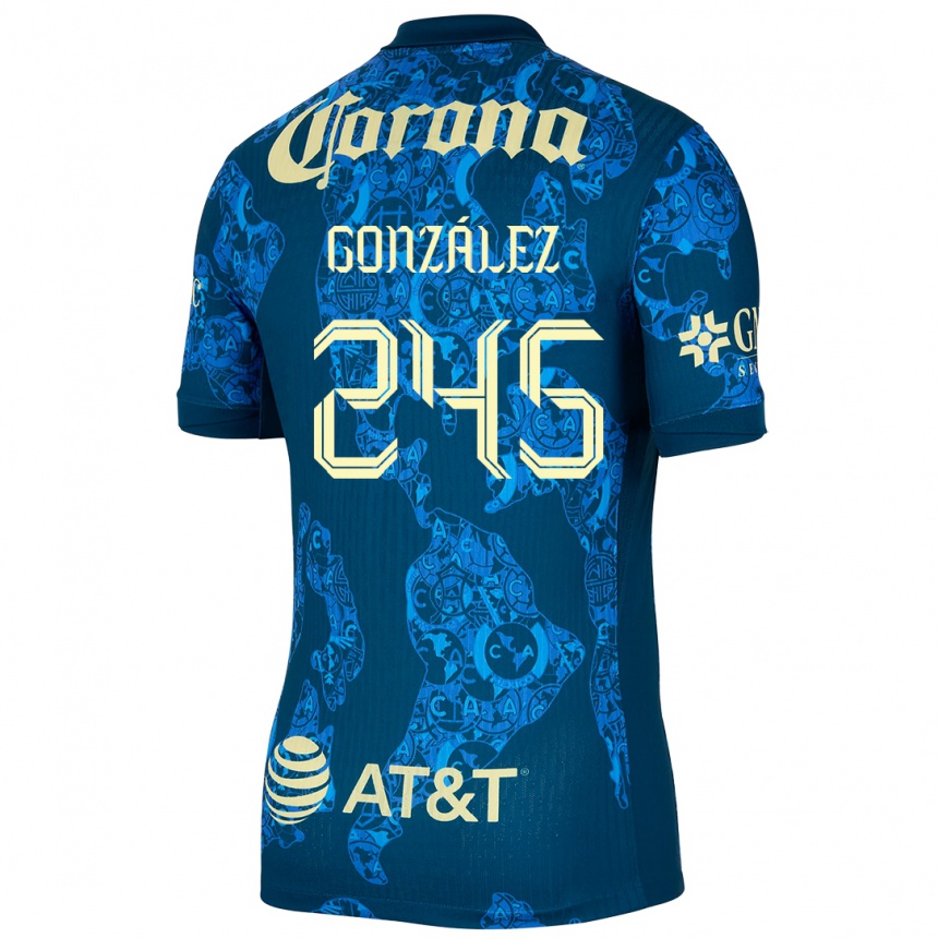 Niño Fútbol Camiseta Enrique González #245 Azul Amarillo 2ª Equipación 2024/25 Argentina