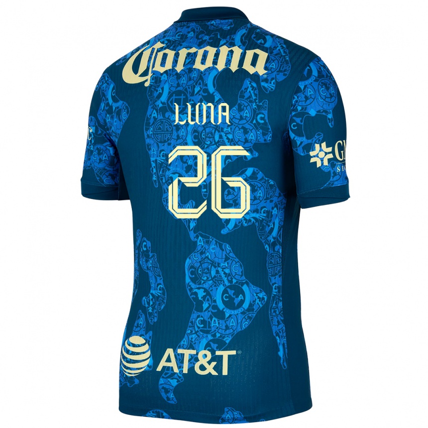 Niño Fútbol Camiseta Karen Luna #26 Azul Amarillo 2ª Equipación 2024/25 Argentina