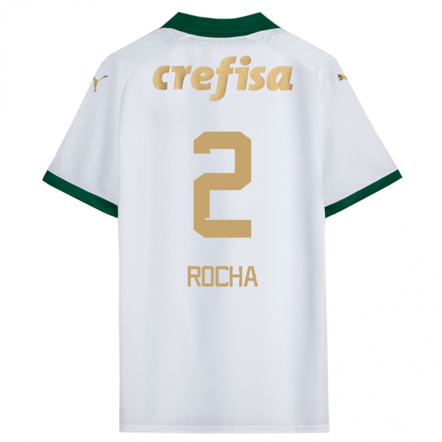 Niño Fútbol Camiseta Marcos Rocha #2 Blanco Verde 2ª Equipación 2024/25 Argentina