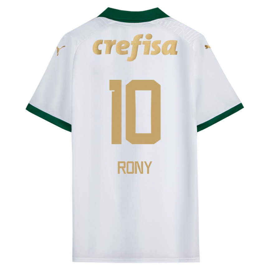 Niño Fútbol Camiseta Rony #10 Blanco Verde 2ª Equipación 2024/25 Argentina