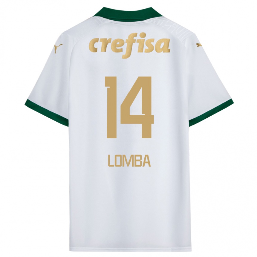 Niño Fútbol Camiseta Marcelo Lomba #14 Blanco Verde 2ª Equipación 2024/25 Argentina