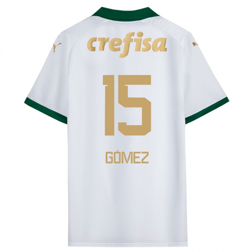 Niño Fútbol Camiseta Gustavo Gómez #15 Blanco Verde 2ª Equipación 2024/25 Argentina