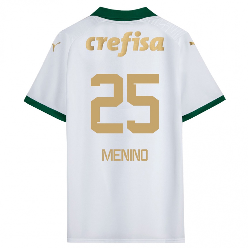 Niño Fútbol Camiseta Gabriel Menino #25 Blanco Verde 2ª Equipación 2024/25 Argentina