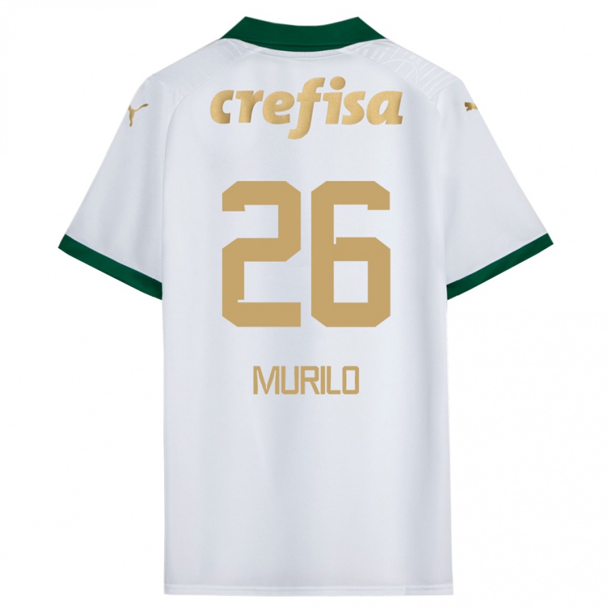 Niño Fútbol Camiseta Murilo #26 Blanco Verde 2ª Equipación 2024/25 Argentina