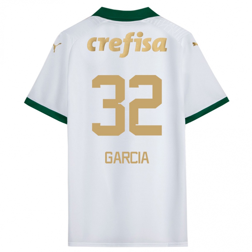 Niño Fútbol Camiseta Garcia #32 Blanco Verde 2ª Equipación 2024/25 Argentina