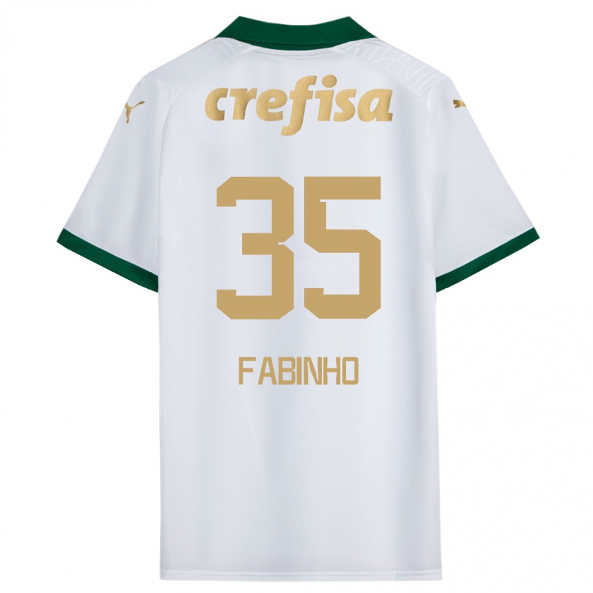 Niño Fútbol Camiseta Fabinho #35 Blanco Verde 2ª Equipación 2024/25 Argentina