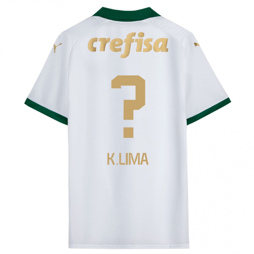 Niño Fútbol Camiseta Kauan Lima #0 Blanco Verde 2ª Equipación 2024/25 Argentina