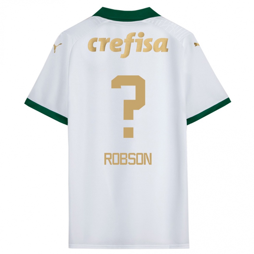 Niño Fútbol Camiseta Robson #0 Blanco Verde 2ª Equipación 2024/25 Argentina