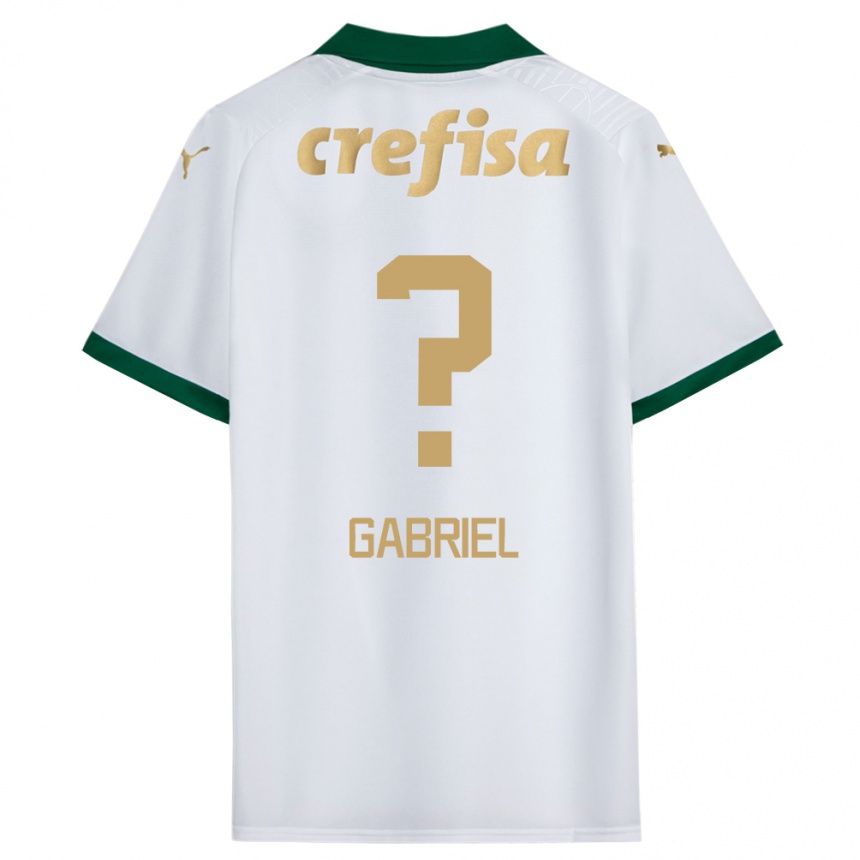 Niño Fútbol Camiseta Arthur Gabriel #0 Blanco Verde 2ª Equipación 2024/25 Argentina