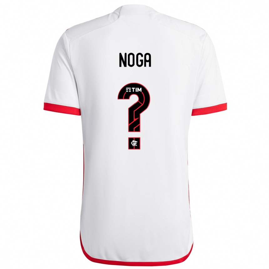 Niño Fútbol Camiseta Gabriel Noga #0 Blanco Rojo 2ª Equipación 2024/25 Argentina