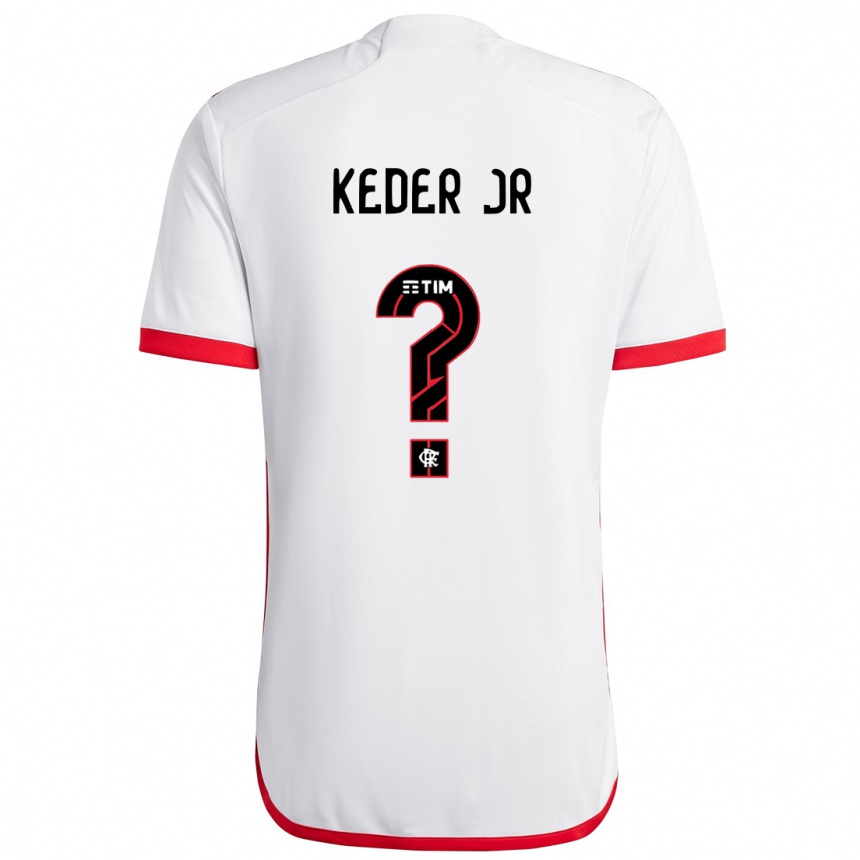 Niño Fútbol Camiseta Keder Jr #0 Blanco Rojo 2ª Equipación 2024/25 Argentina