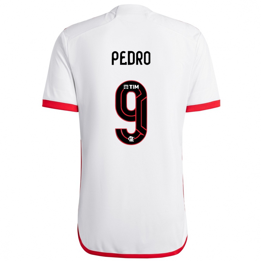 Niño Fútbol Camiseta Pedro #9 Blanco Rojo 2ª Equipación 2024/25 Argentina