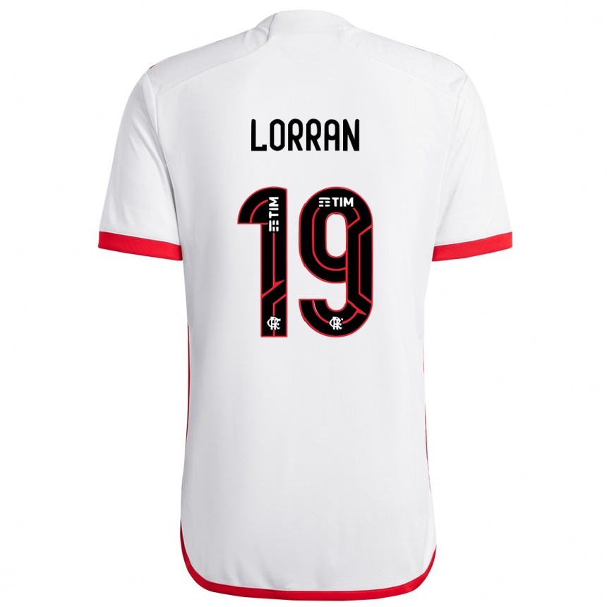 Niño Fútbol Camiseta Lorran #19 Blanco Rojo 2ª Equipación 2024/25 Argentina