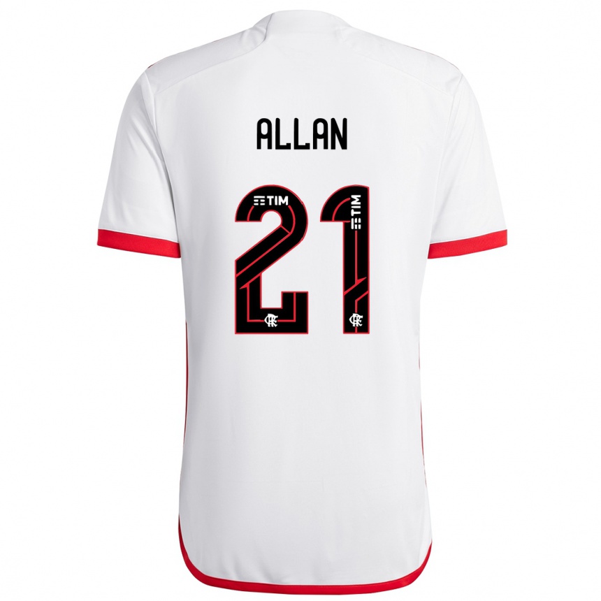 Niño Fútbol Camiseta Allan #21 Blanco Rojo 2ª Equipación 2024/25 Argentina