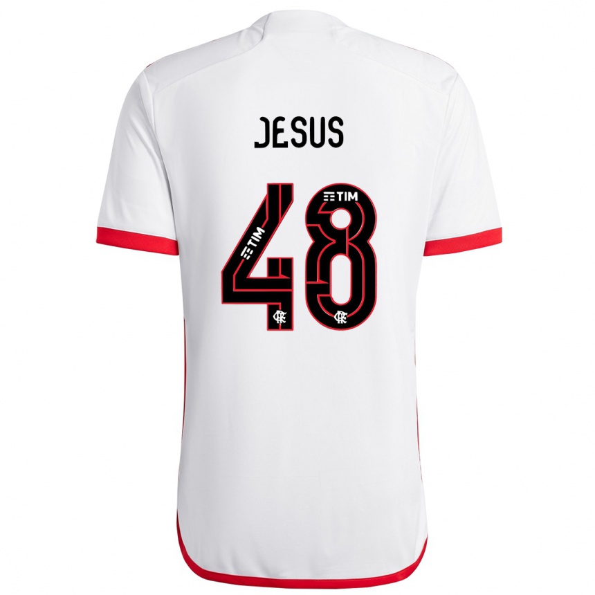 Niño Fútbol Camiseta Igor Jesus #48 Blanco Rojo 2ª Equipación 2024/25 Argentina