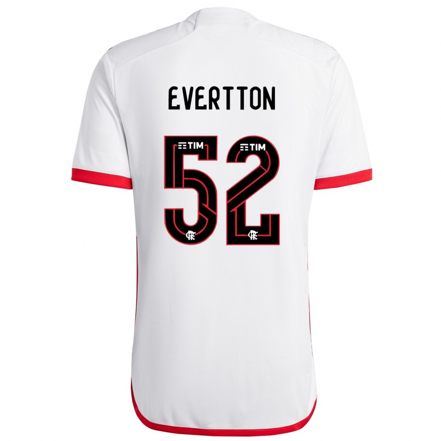 Niño Fútbol Camiseta Evertton #52 Blanco Rojo 2ª Equipación 2024/25 Argentina