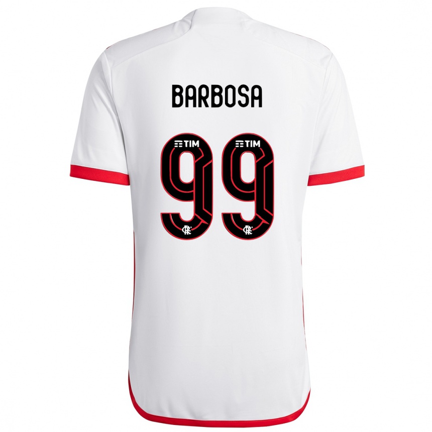 Niño Fútbol Camiseta Gabriel Barbosa #99 Blanco Rojo 2ª Equipación 2024/25 Argentina