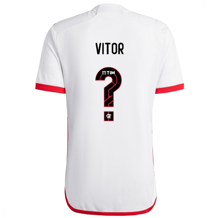 Niño Fútbol Camiseta João Vitor #0 Blanco Rojo 2ª Equipación 2024/25 Argentina