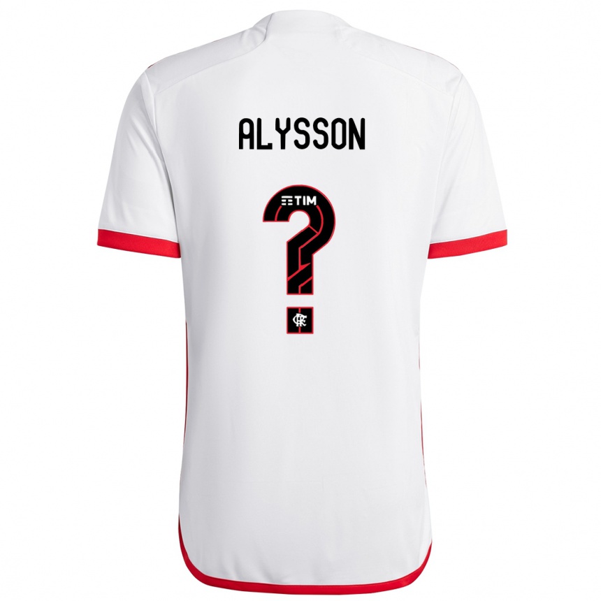 Niño Fútbol Camiseta Alysson #0 Blanco Rojo 2ª Equipación 2024/25 Argentina